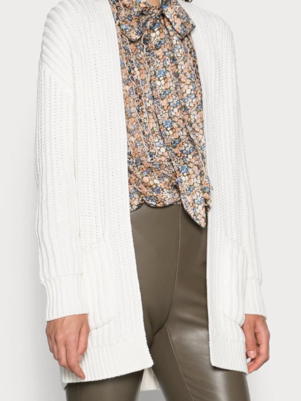 NWT Cream/White Abercrombie & Fitch Open Front Cardigan SZ-Small Cardi